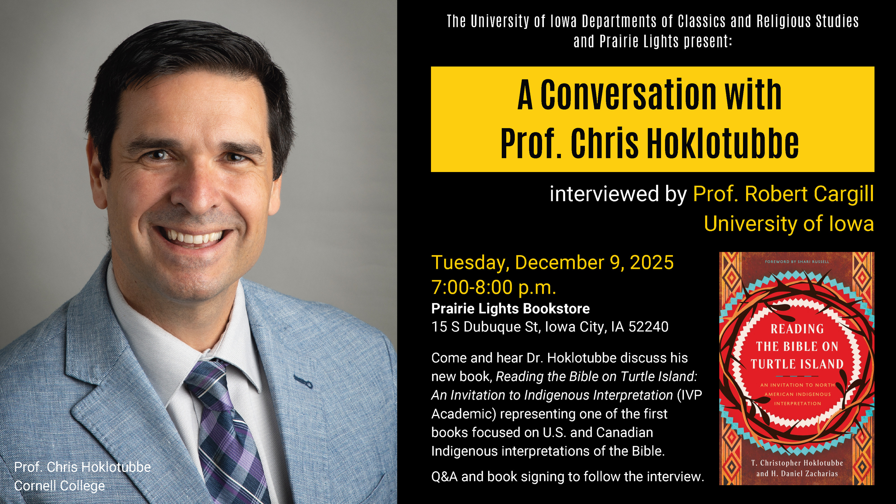 event flyer for Hoklotubbe Conversation