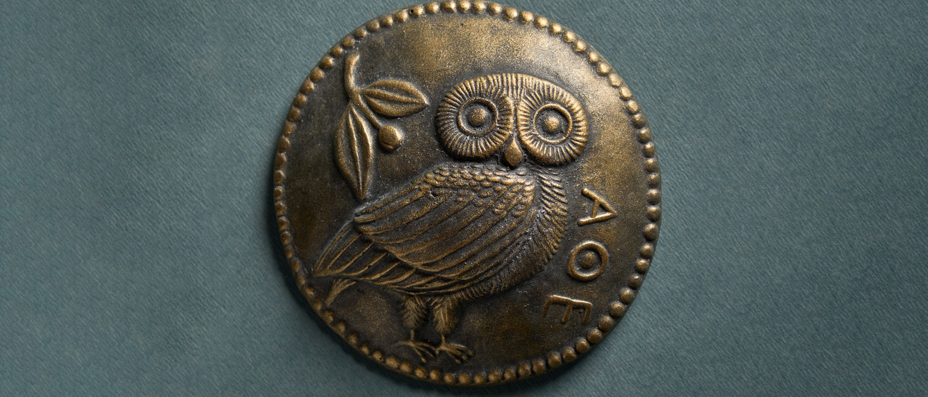 The owl symbol of the Greek goddess Athena