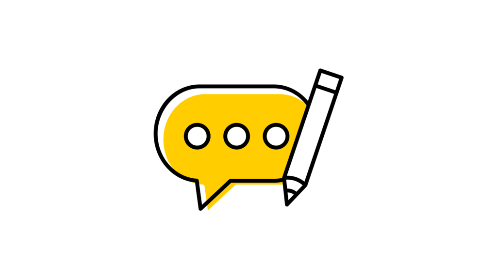 Speech bubble and pen